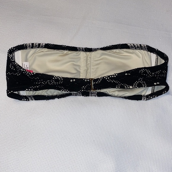 Betsey Johnson Bikini Strapless Top Lace with buttons Size Large Black - Picture 3 of 12